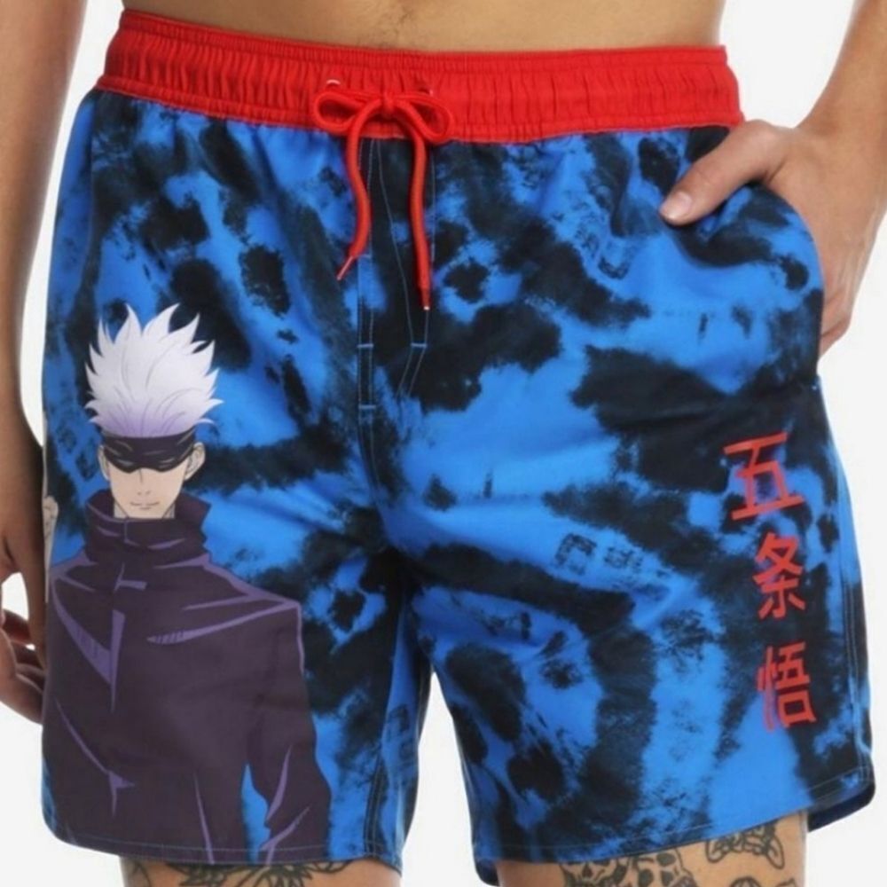 Jujutsu Kaisen Satoru Gojo Blue Wash Swim Trunks
